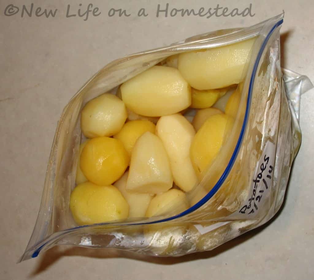 to completely cool, then fill freezer bags with the blanched potatoes ...